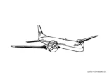 Ausmalbild Altes Passagierflugzeug