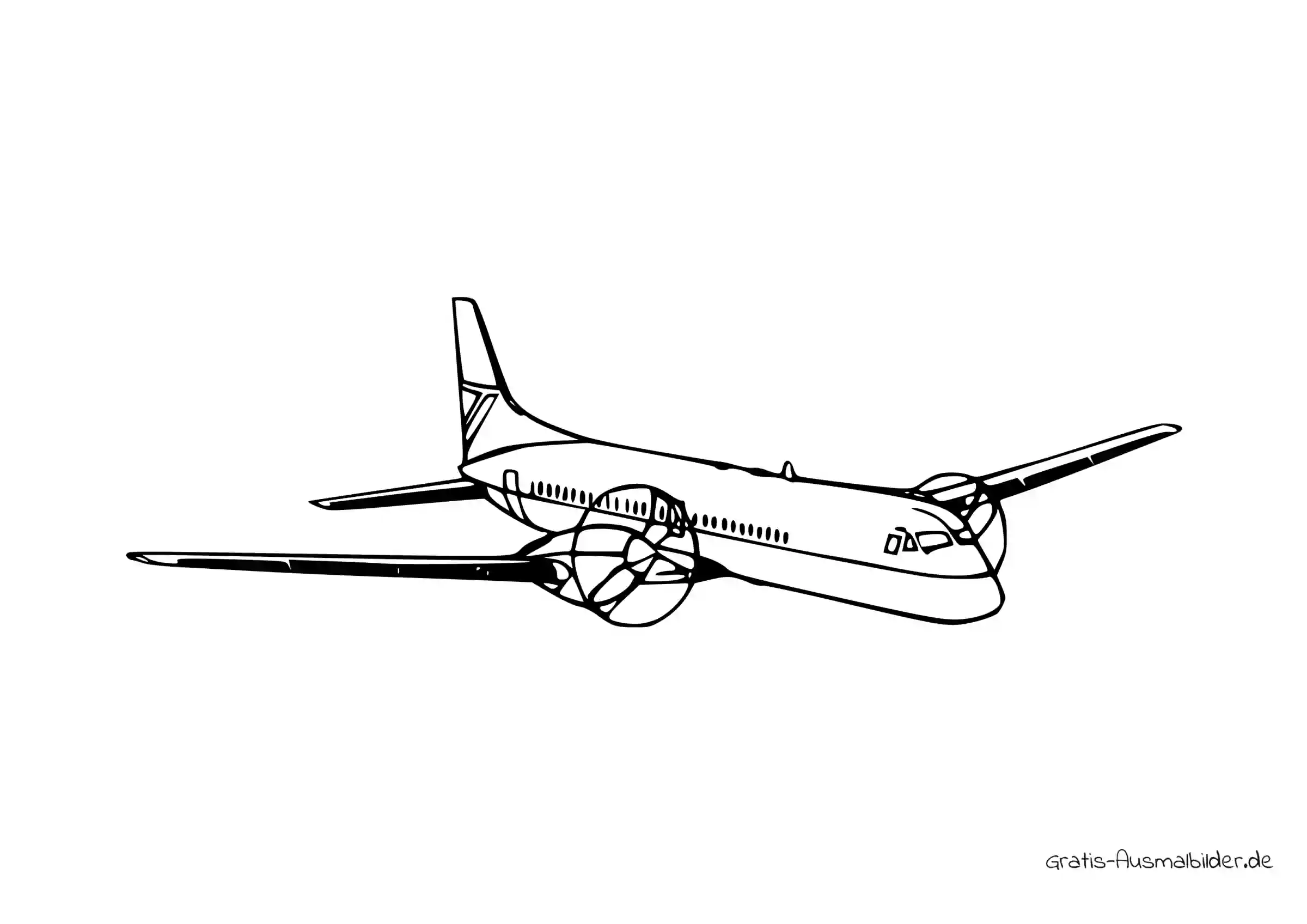 Ausmalbild Altes Passagierflugzeug