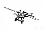 Ausmalbild Fliegend Propellerflugzeug