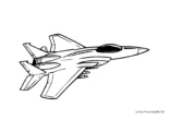 Ausmalbild Fliegender Kampfjet