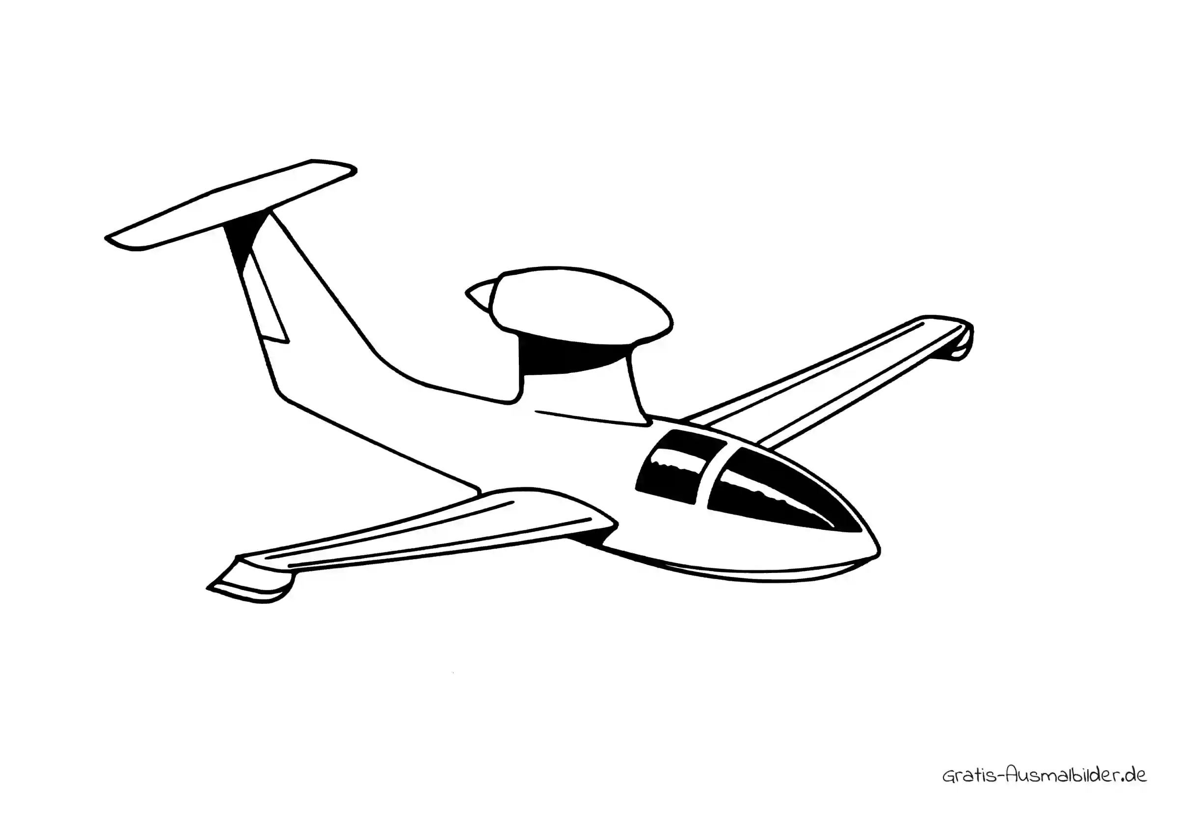 Ausmalbild Flugzeug mit einzelner Düse