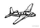 Ausmalbild Flugzeug mit Muster