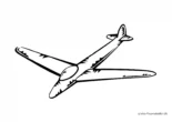 Ausmalbild Flugzeug mit Mustern