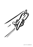 Ausmalbild Flugzeug schematisch
