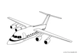 Ausmalbild Geschäftsflugzeug mit vier Düsen