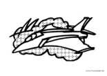 Ausmalbild Jet Symbol
