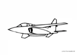 Ausmalbild Kampfjet mit Turbinen