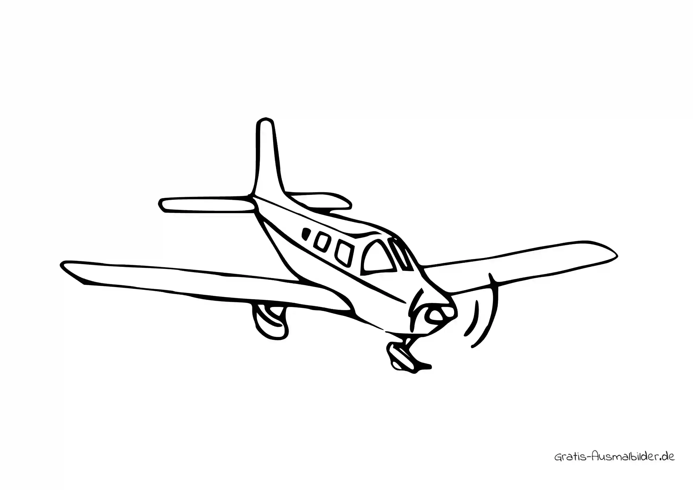 Ausmalbild Kleines Privatflugzeug
