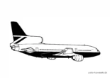 Ausmalbild Passagierflugzeug mit Düsen
