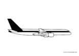 Ausmalbild Passagierflugzeug mit Streifen