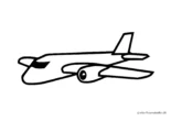 Ausmalbild Passagierflugzeug mit Triebwerk