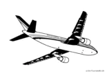 Ausmalbild Passagierflugzeug von unten