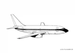 Ausmalbild Passagierjet mit zwei Triebwerken