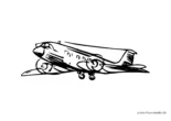 Ausmalbild Propeller-Passagierflugzeug
