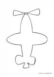 Ausmalbild Schema Propellerflugzeug