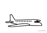 Ausmalbild Skizze Passagierflugzeug flieg