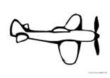 Ausmalbild Skizze Propellerflugzeug