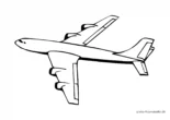 Ausmalbild Weisses Flugzeug