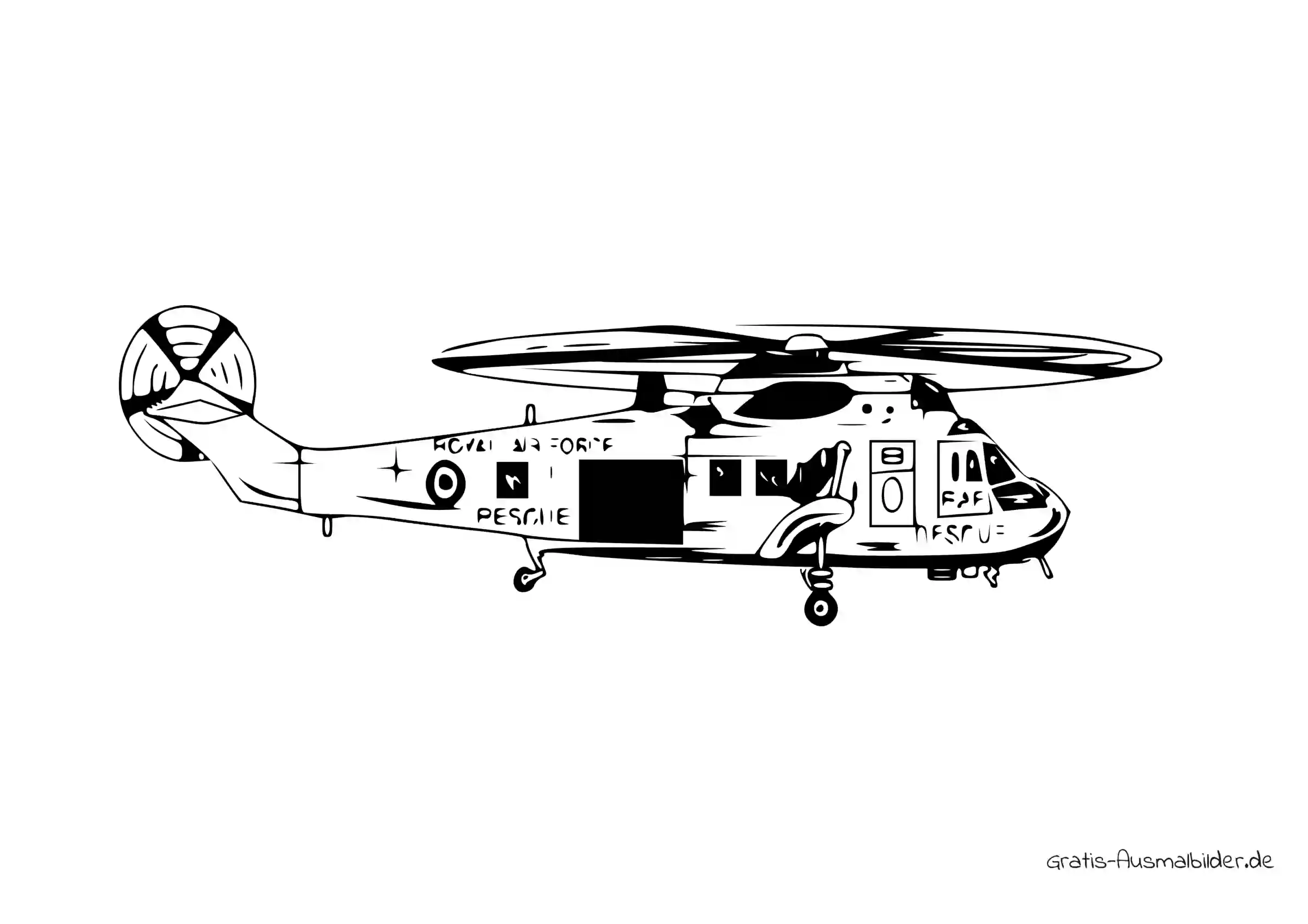 Ausmalbild Helikopter Air Force