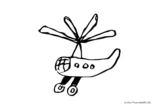 Ausmalbild Helikopter Kinderzeichnung