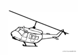 Ausmalbild Hubschrauber Bell UH-1