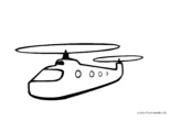 Ausmalbild Hubschrauber mit 2 Rotoren