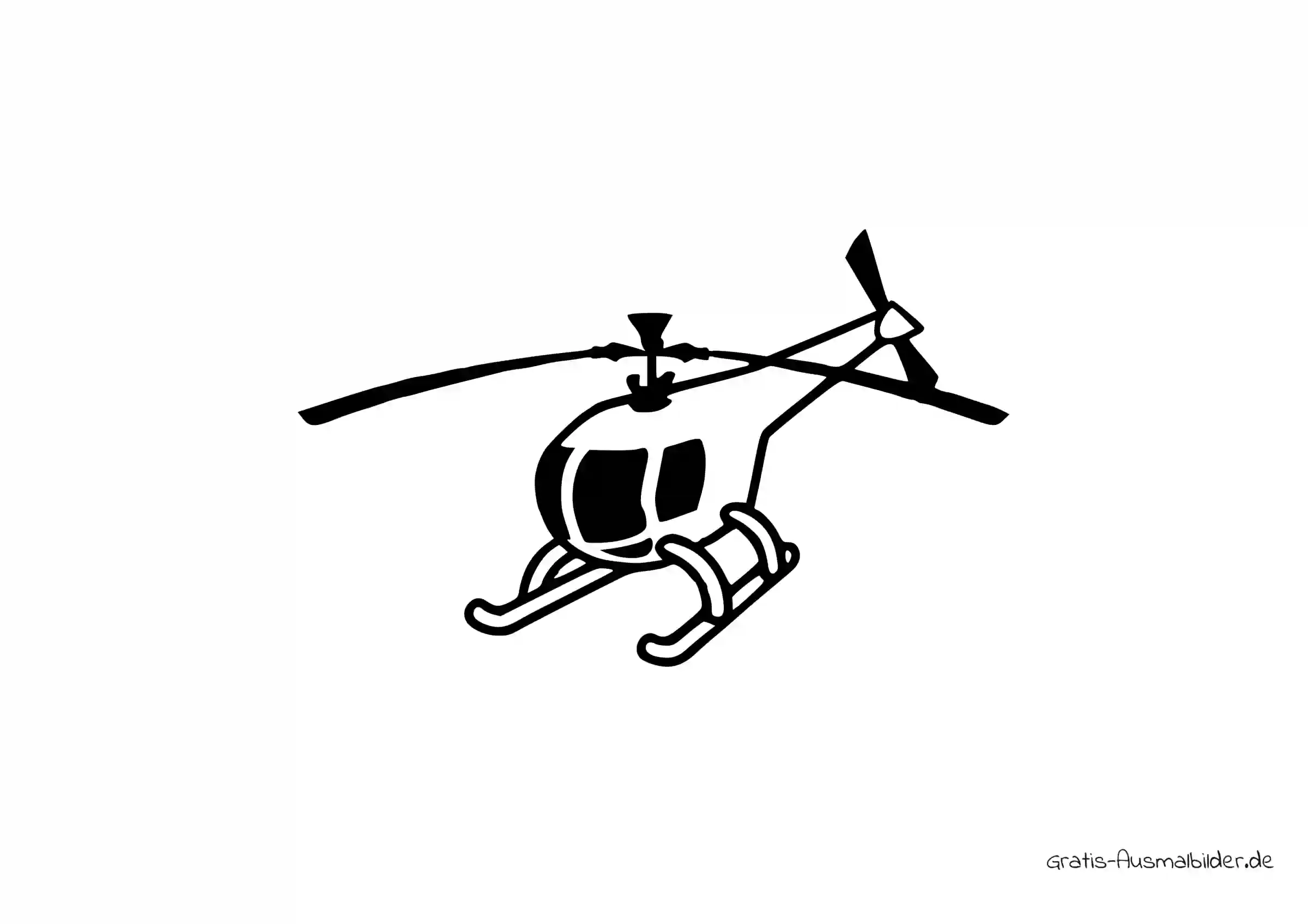 Ausmalbild Lachender Helikopter