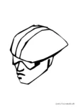 Ausmalbild Fahrradfahrer mit Helm