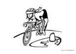 Ausmalbild Frau auf Rennrad