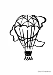 Ausmalbild Alter Heißluftballon