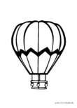 Ausmalbild Einfacher Heißluftballon