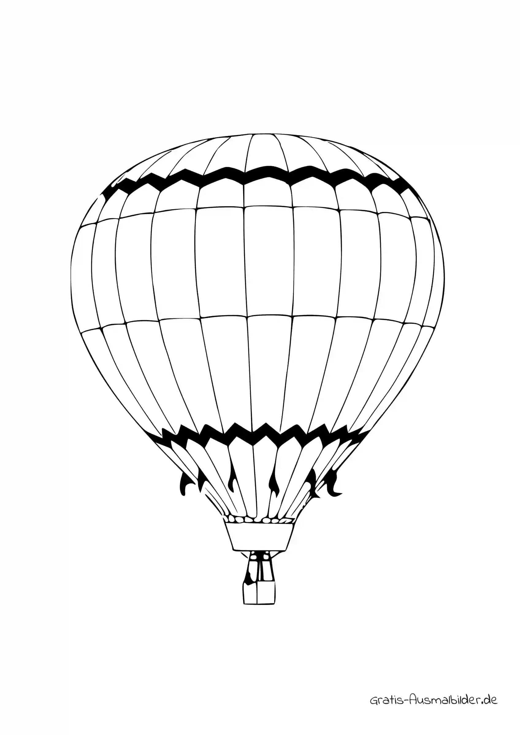 Ausmalbild Großer Heißluftballon