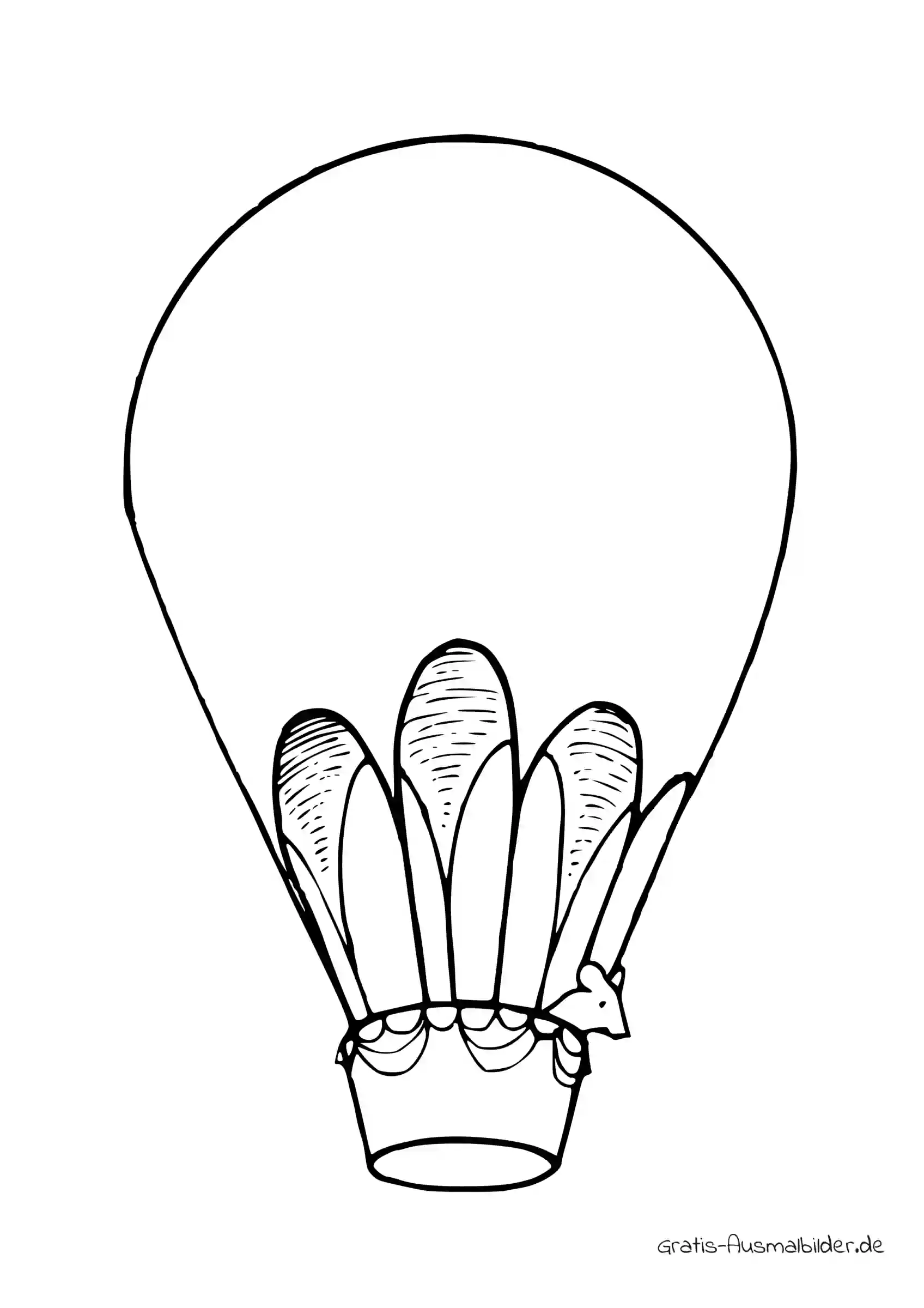 Ausmalbild Heißluftballon mit einer Maus