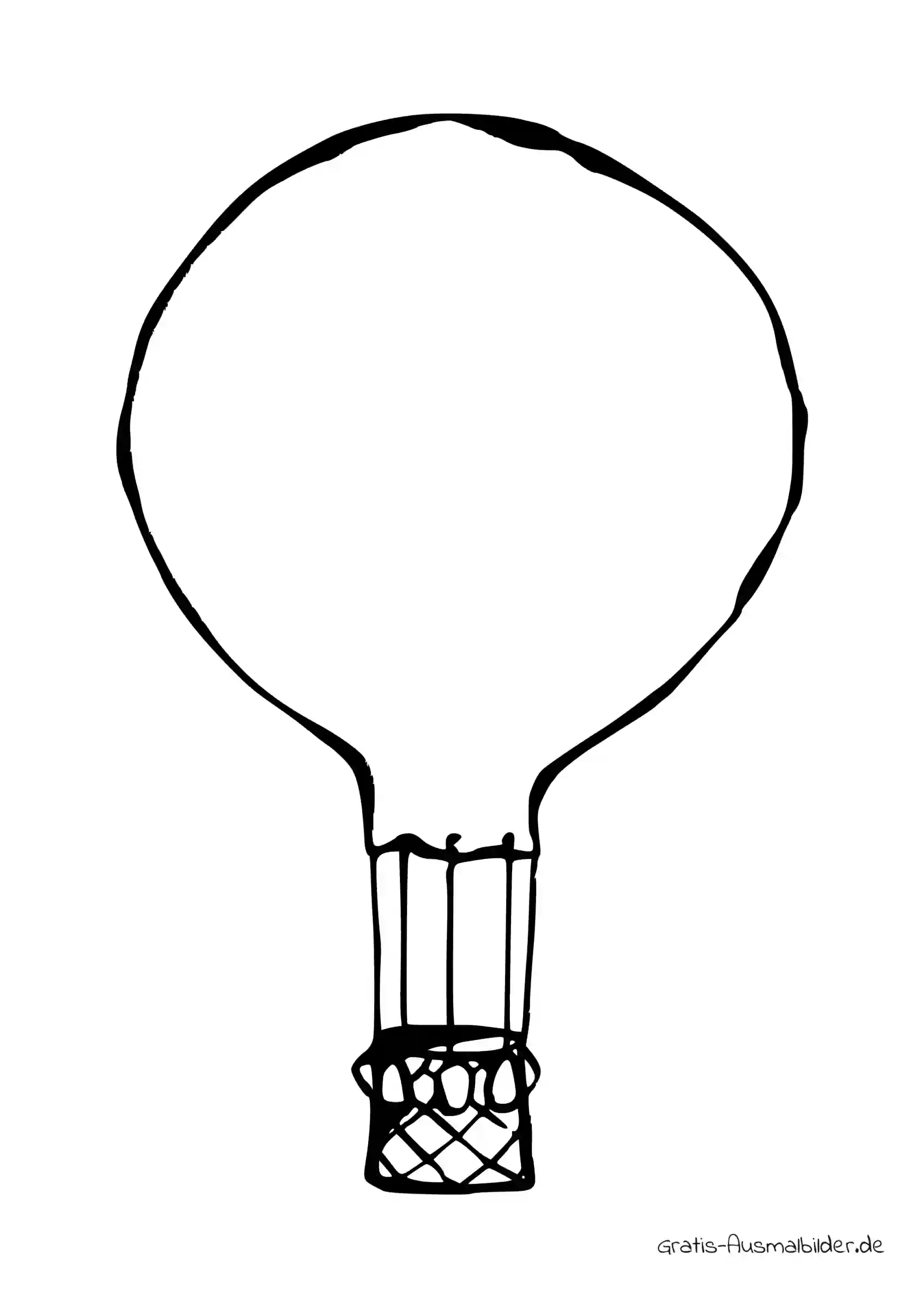 Ausmalbild Klassischer Heißluftballon