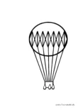 Ausmalbild Schematischer Heißluftballon