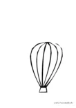 Ausmalbild Skizzierter Heißluftballon