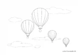 Ausmalbild Viele Heißluftballons