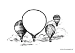 Ausmalbild Vier Heißluftballons