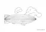 Ausmalbild Zeppelin in den Wolken