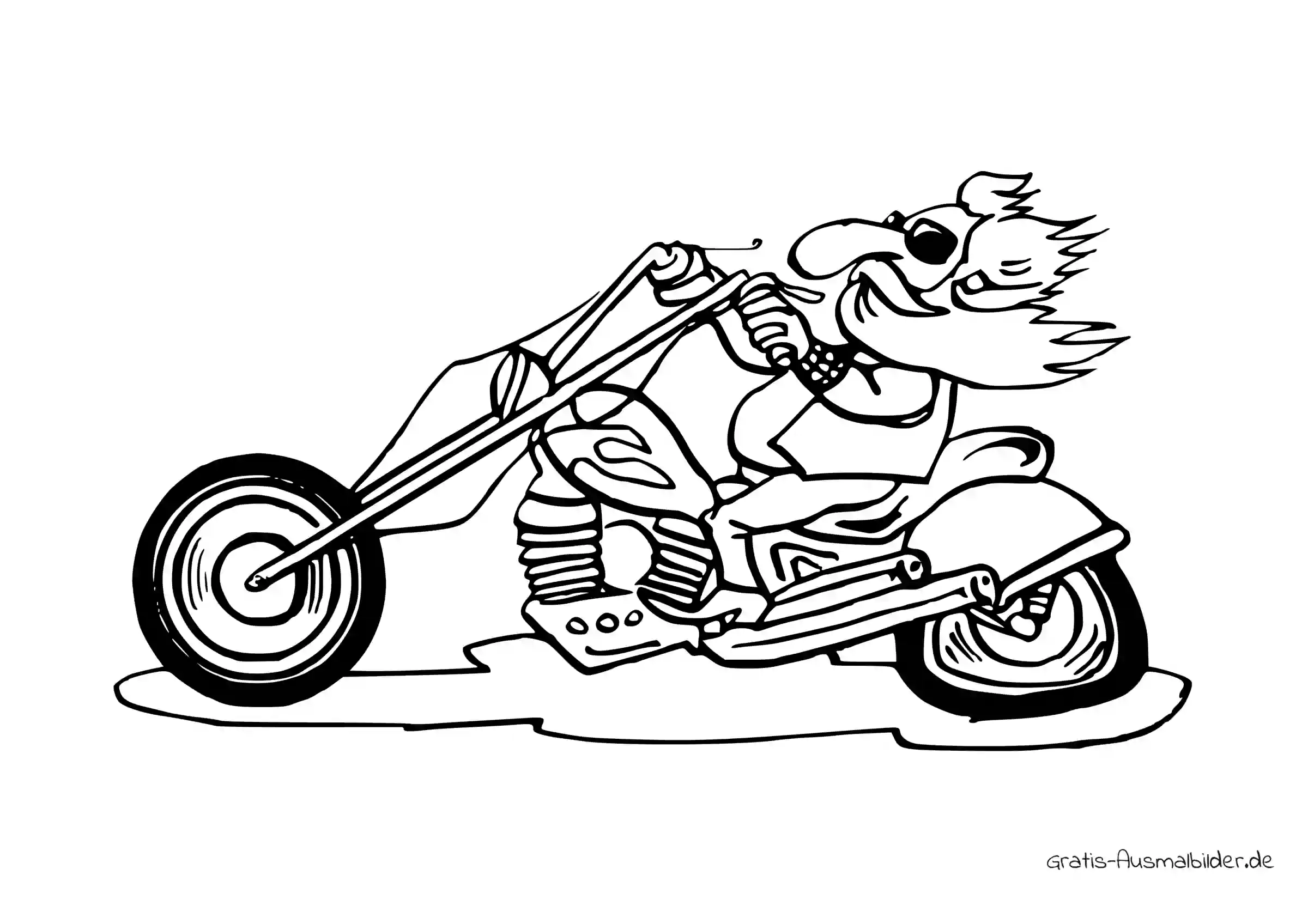 Ausmalbild Harleyfahrer
