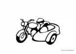 Ausmalbild Motorrad mit Extrasitz