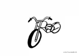 Ausmalbild Motorrad schematisch
