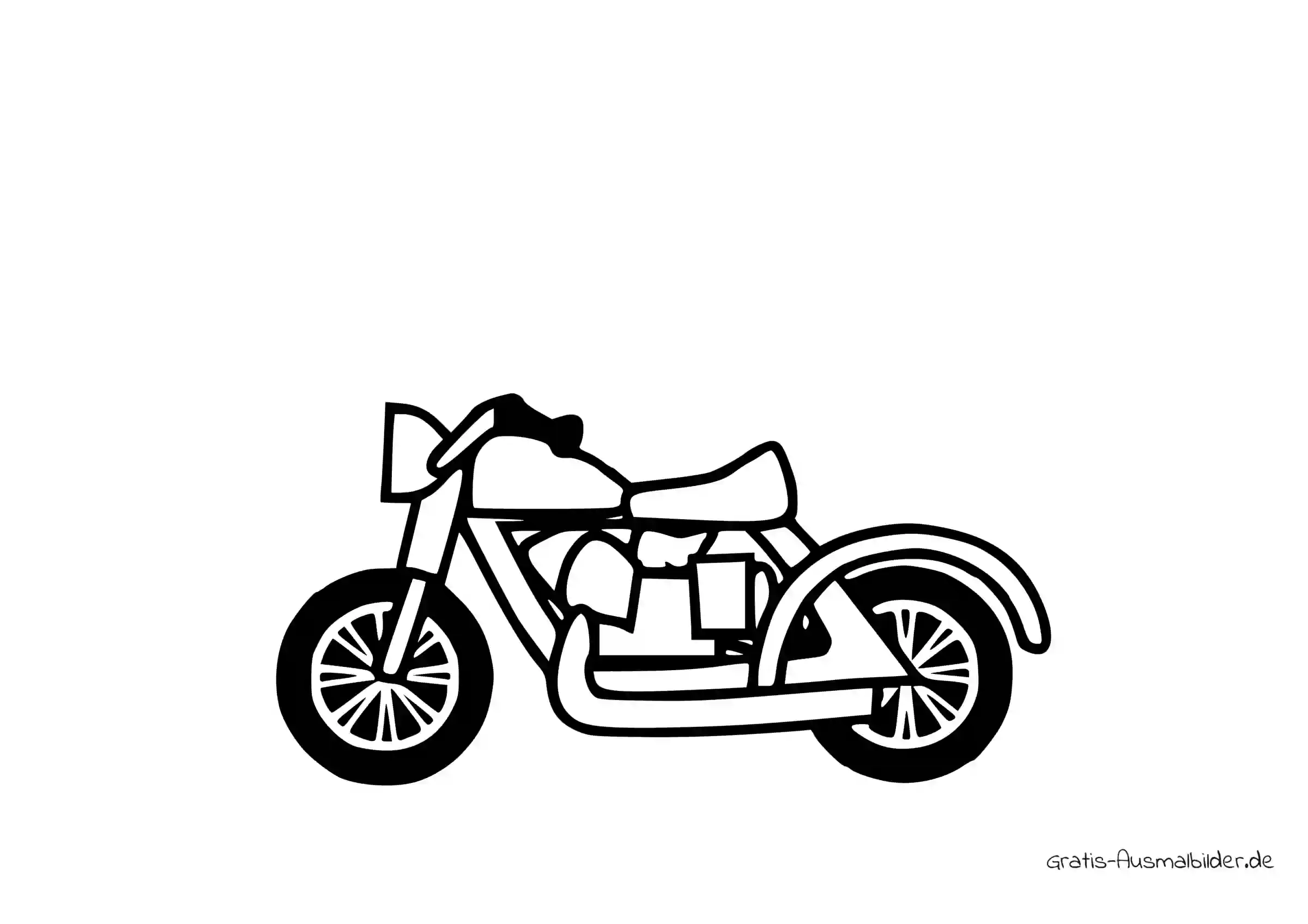 Ausmalbild Motorrad seitlich