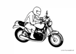 Ausmalbild Rennfahrer Motorrad
