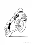 Ausmalbild Rennmotorradfahrer
