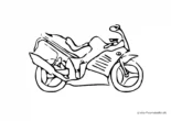 Ausmalbild Skizze altes Motorrad