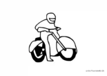 Ausmalbild Skizze Motorradfahrer