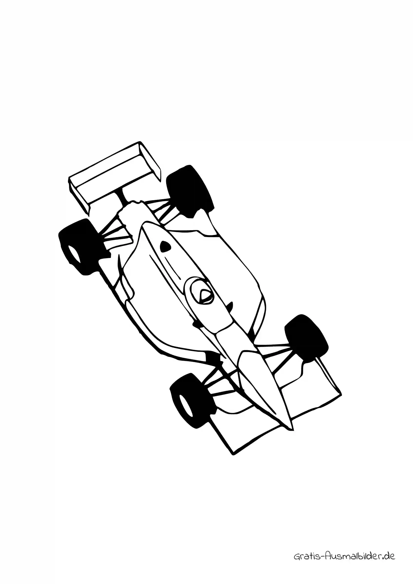 Ausmalbild Formelwagen von oben