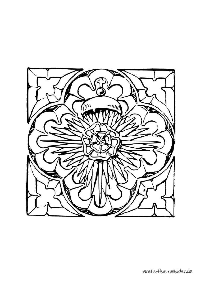 Ausmalbild Blume Muster