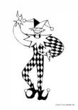 Ausmalbild Clown Kleidung Schachbrett
